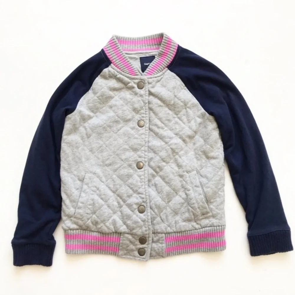 Gapkids quilt stitched varsity jacket VGUC L(10Y)